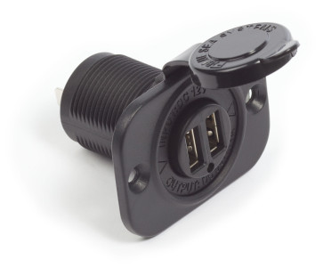12v Twin USB Socket With Cover 2.1A