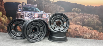 15x7 Black Steel wheels (EX Display)  5x 140 PCD - Jimny