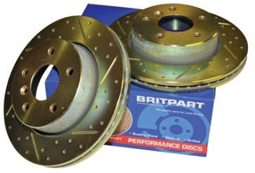 Britpart Performance Brake Discs suits Defender - 1987 - 2006 & 2007 onwards, Discovery 1 and  Range Rover Classic - 1986 - 1991