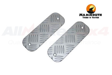 Mammouth 3mm Premium front bumper tread plates for Defender 1983 on (silver anodised)