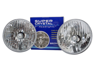 7" Crystal Halogen Headlamp Set RHD 