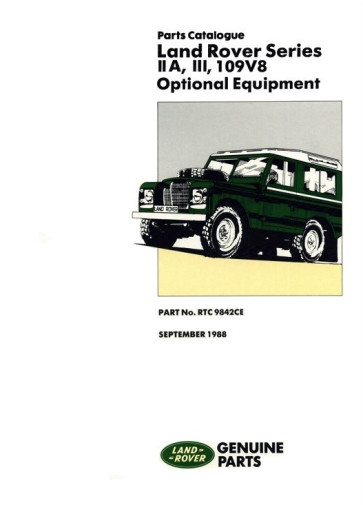 Series 2A, 3 & 109 V8 - Optional Equipment Parts Catalogue RTC9842CE 