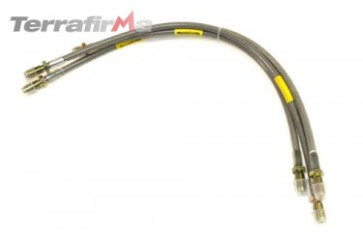 Terrafirma 2 inch extended length stainless steel braided brake hose kit (Defender 90 up to 1999)