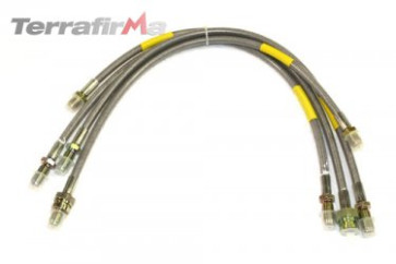Terrafirma 2 inch extended length stainless steel braided brake hose kit (Defender 90/110/130 1999-2004 with ABS)