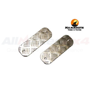 Mammouth 3mm Premium front bumper tread plates for Defender 1983 on (uncoated aluminium)