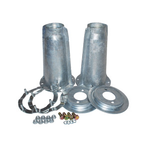 Galvanised Front Turret Set With Fittings For Defender / Discovery 1 / RR Classic