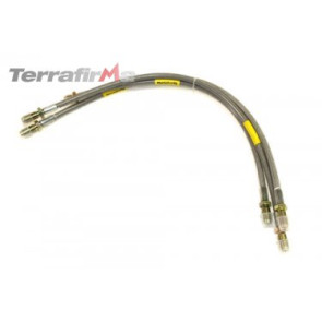 Terrafirma 2 inch extended length stainless steel braided brake hose kit (Defender 90 up to 1999)
