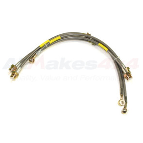 Terrafirma standard length stainless steel braided brake hose kit (Discovery 2)