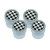 Valve Cap Set Chequered Flag design with Silver Outer